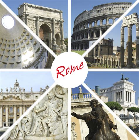 Collage Of Romes Famous Landmarks Rome Must See Sites Include The