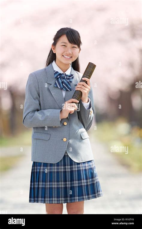Japanese Junior High Schoolgirl In Uniform Stock Photo Alamy