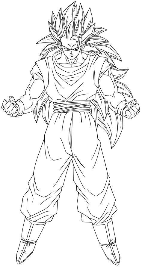 Sketch Of Goku Ssj3 Coloring Pages