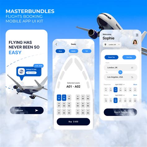 Flights Booking Mobile App UI Kit Master Bundles