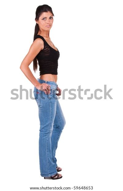 Charming Girl Standing Sideways Foto De Stock 59648653 Shutterstock
