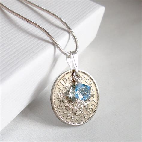 General 60th birthday ideas for mom. 60th Birthday Gift for Women, 1960 Sixpence Necklace, 60th ...