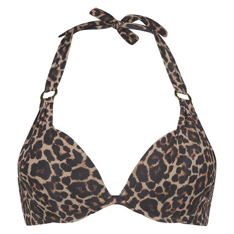 Leopard Padded Push Up Underwired Bikini Top For £3000 Bikini Tops Hunkemöller