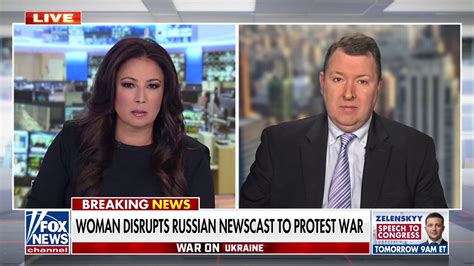 russian state tv staffer interrupts broadcast to protest war in ukraine fox news video