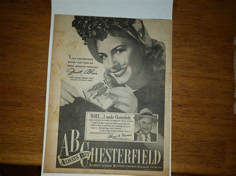 Janet Blair The Fuller Brush Man 1948 Chesterfield Cigarettes Advertisement Rare Ebay