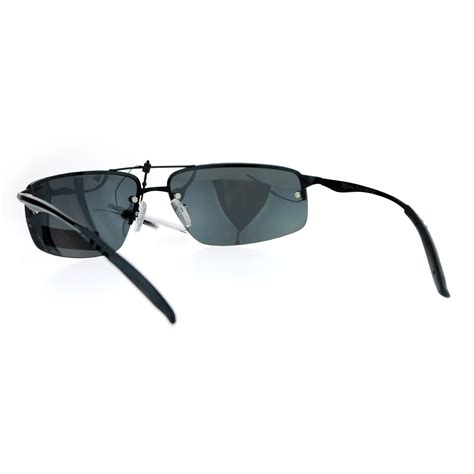 xloop rimless rectangular polarized lens mens sport sunglasses ebay