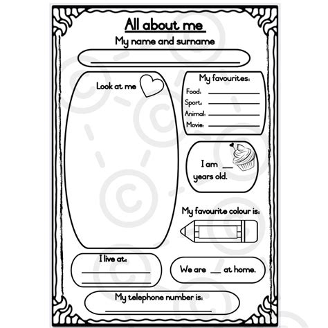 All About Me Worksheets • Teacha