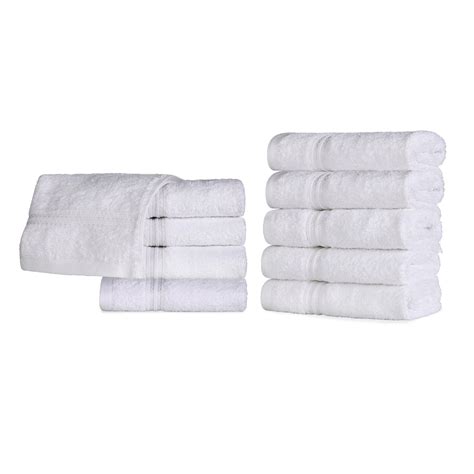 Superior Derry Solid Egyptian Cotton 10 Piece Face Towel Set White