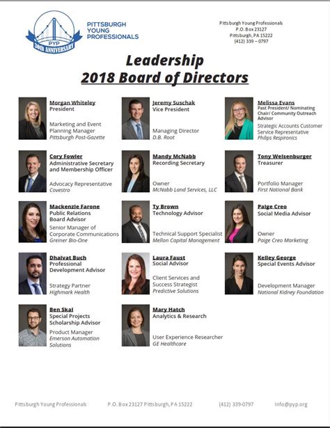 Pyp Announces 2018 Board Of Directors Pittsburgh Young Professionals
