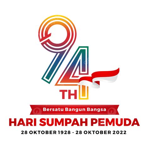 Logo Hari Sumpah Pemuda 2022 Bersatu Bangun Bangsa PNG Sumpah Pemuda