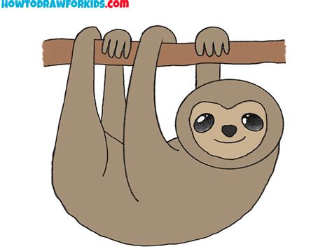 How To Draw A Sloth Easy Drawing Tutorial For Kids