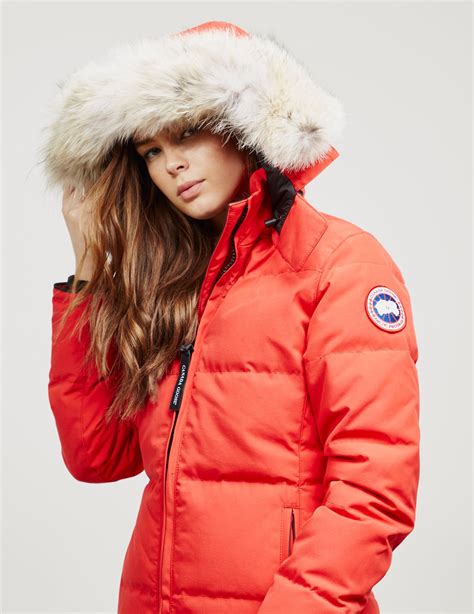 Canada Goose Goose Womens Chelsea Parka Jacket Red Lyst