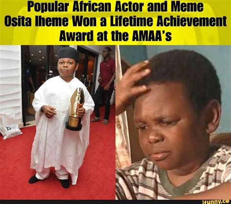 popular african actor and meme osita iheme won a lifetime achievement award at the ne ifunny