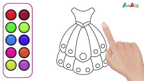 Glitter Dress Coloring Game Drawing Painting And Coloring For Kids