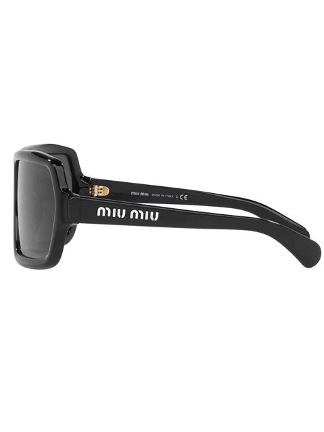 Prada Miu Miu Rectangular Big Logo Sunglasses Grailed