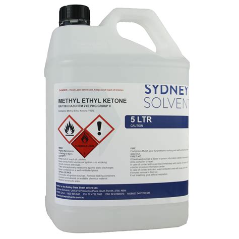 Methyl Ethyl Ketone Mek 5 Litre Sydney Solvents