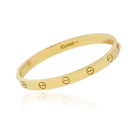 Cartier 18k Yellow Gold Size 17 Love Bangle Bracelet