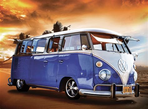 Volkswagen westfalia camper was a conversion of volkswagen type 2 and then volkswagen type 2 (t3) sold from the early 1950s to 2003. 1Wall Giant Blue VW Wallpaper | Departments | DIY at B&Q