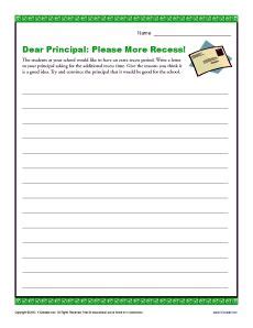 Learn how to write a formal most formal letters will start with 'dear' before the name of the person that you are writing to in a letter of complaint, include a summary of what has happened to prompt your complaint, with names. Dear Principal: Please More Recess! | 4th grade writing ...