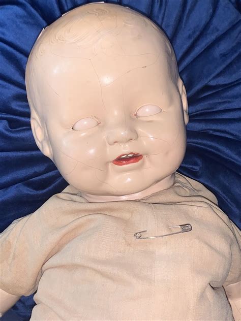 Vintage Antique Eih Horsman Baby Dimples Doll 22” Sleepy Eyes Blonde