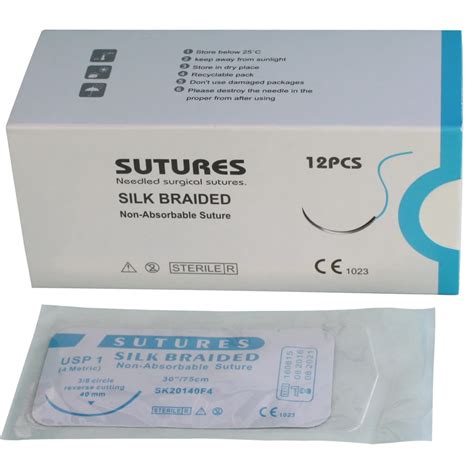Health Medical Surgical Suture Silk Silk Braided Suture Surgical Suture