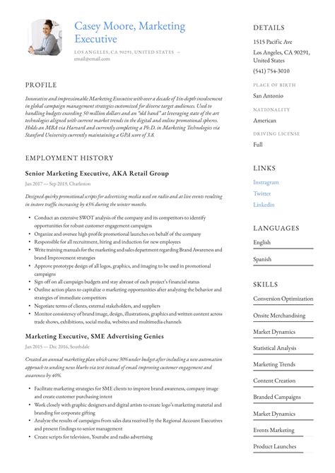 According to the financial advisor job description, helping customers manage their finances is extremely lucrative. Marketing Executive Resume & Writing Guide in 2020 (With ...