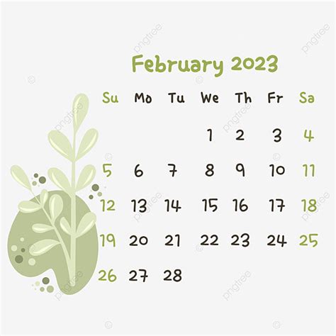 February 2023 Calendar Png Transparent Download 2023 Aesthetic