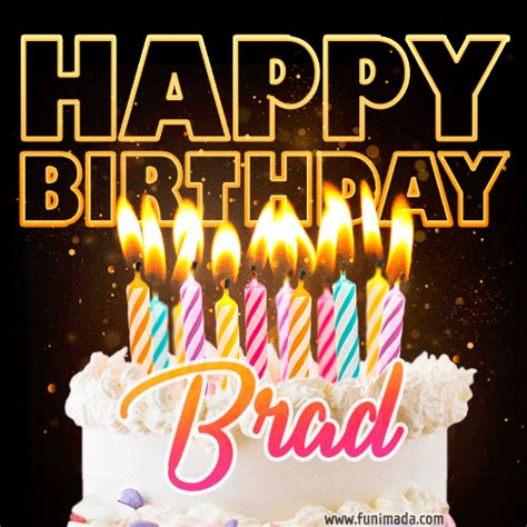 Brad Animated Happy Birthday Cake  For Whatsapp