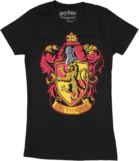 Harry Potter Gryffindor Crest Juniors Black T Shirt Licensed Medium