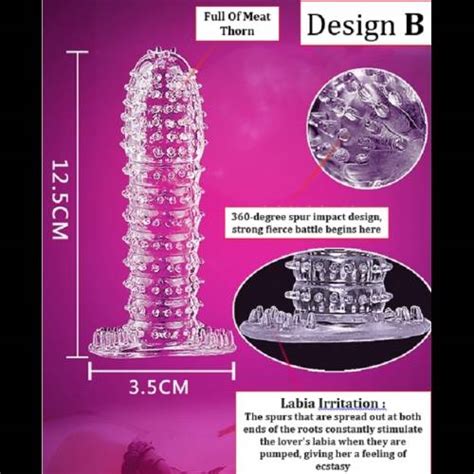 Condom【5 Design Perpack】 Silicone Crystal Condom Reusable Elastic Condom Sex Toys 100 Privacy