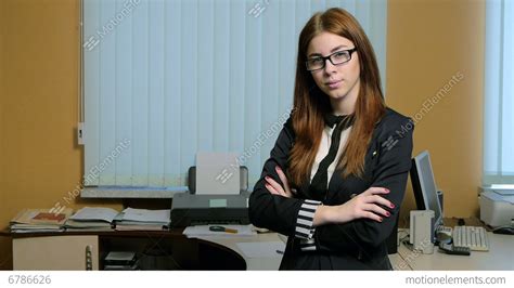 Young Woman Secretary At Work At The Office Stock video footage | 6786626