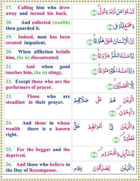 Read Surah Al Maarij With English Translation Quran O Sunnat