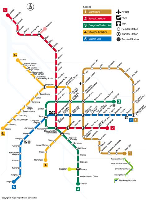 Mrt Taipei Metro Map Taiwan