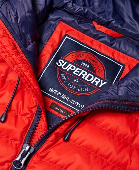 Womens Core Down Hooded Jacket In Red Superdry