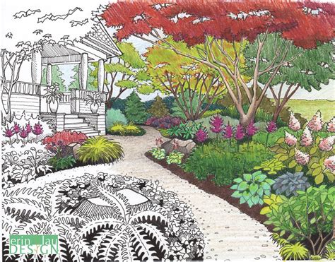Garden Drawing Pencil Sketch Colorful Realistic Art Images