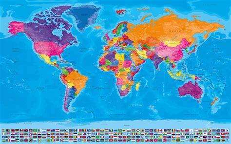 Mapa Del Mundo Completo Con Banderas Mapamundi Con Banderas