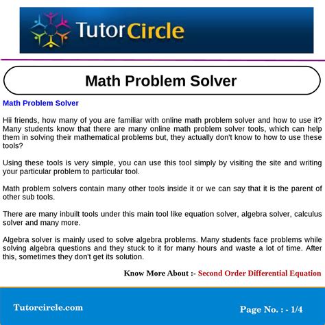 Math Problem Solver By Tutorcircle Team Issuu