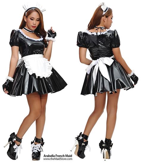 arabella french maid french maid uniform sissy clothes sissy maid satin panties wearing