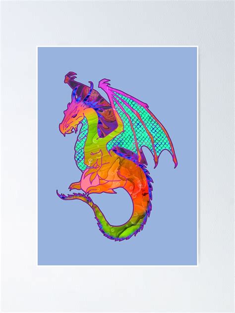 Year Of The Dragon Colorful Rainbow Dragon Poster For Sale By