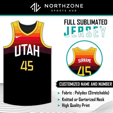 Nba Utah Jazz Dark Mode City Edition Full Sublimation Jersey Top