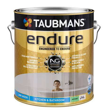 Taubmans Endure 4L Low Sheen Accent Kitchen And Bathroom - Bunnings ...