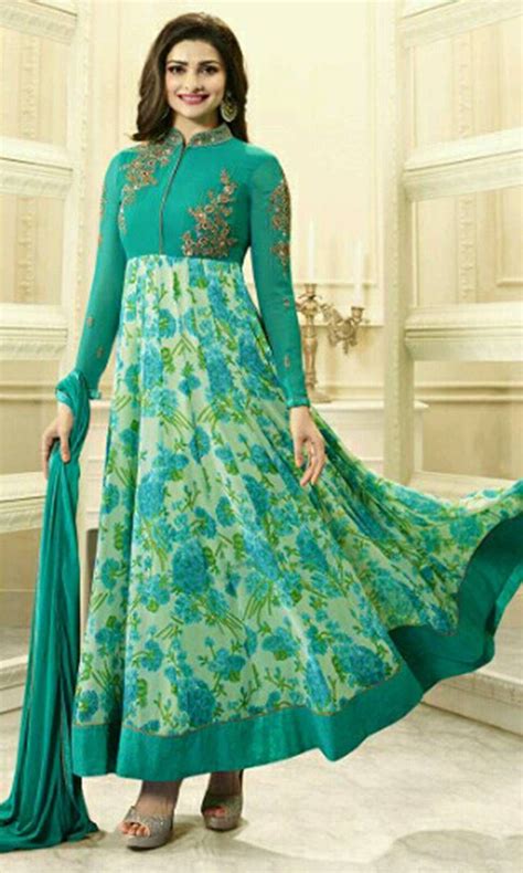 Buy Seasons Best Turquoise Designer Anarkali Suit Sku Code