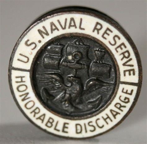 Wwii Us Naval Reserve Honorable Discharge Button Lapel Pin Veteran