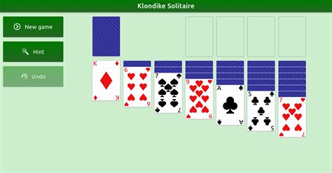 Cards on the table can be placed on cards that are one higher in value and have an opposite color. Klondike Solitaire