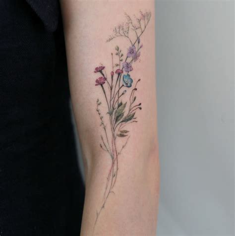 Wildflower Tattoo Small Wildflower Tattoo On The Wrist Efferisect