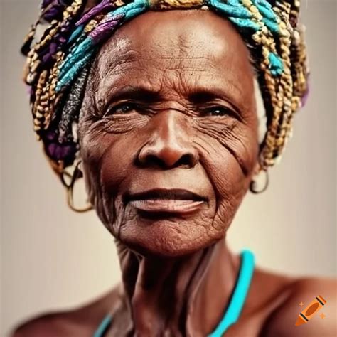 Portrait Of An Elderly African Woman On Craiyon