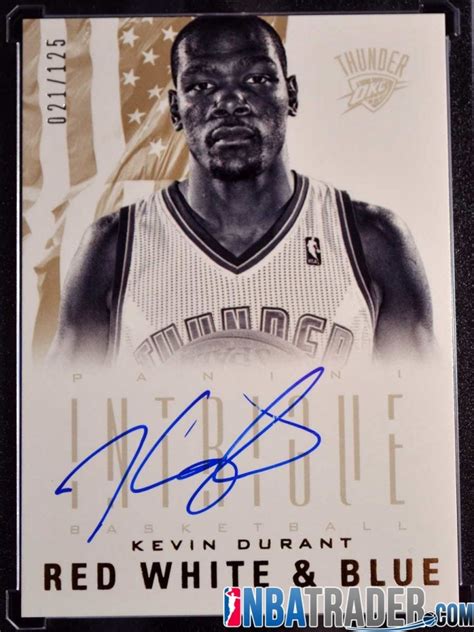 Kevin Durant Panini Intrigue Red White And Blue Autograph Nba Trader