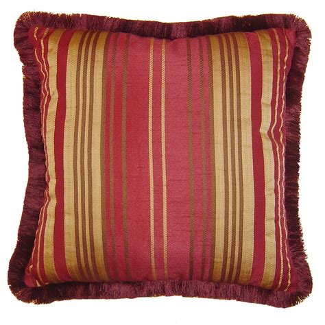 Jaclyn Smith Burgundy And Gold Stripe Decorative Pillow Home Bed