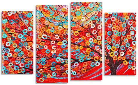 Abstract Tree Art 4 Panels Paint By Numbers Panel Paint By Numbers