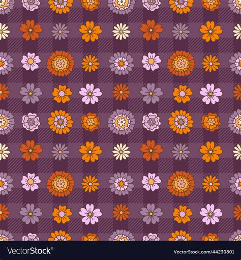 Groovy Daisy Flowers Royalty Free Vector Image